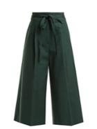 Rochas Pleated Stretch-cotton Cropped Trousers