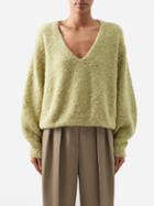 Petar Petrov - Vara V-neck Wool-blend Sweater - Womens - Olive Green