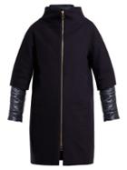 Matchesfashion.com Herno - Single Breasted Wool Blend Coat - Womens - Navy