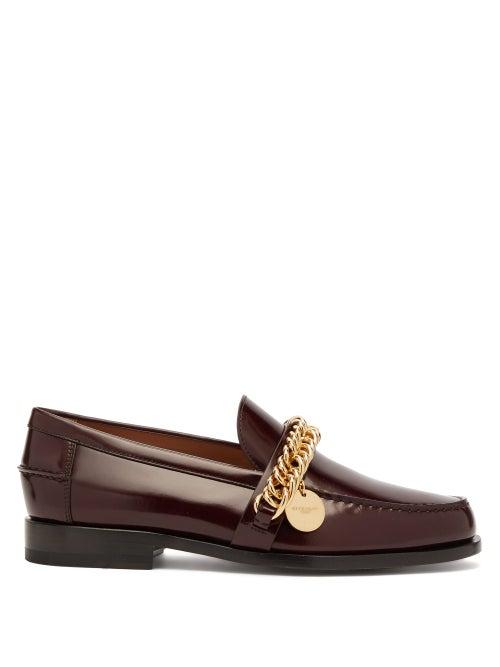 Matchesfashion.com Givenchy - Chain Embellished Leather Loafers - Womens - Burgundy