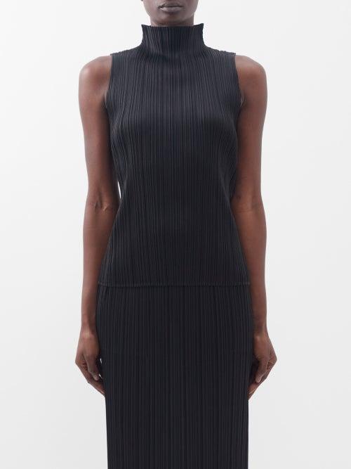 Pleats Please Issey Miyake - High-neck Technical-pleated Tank - Womens - Black