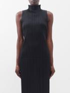 Pleats Please Issey Miyake - High-neck Technical-pleated Tank - Womens - Black