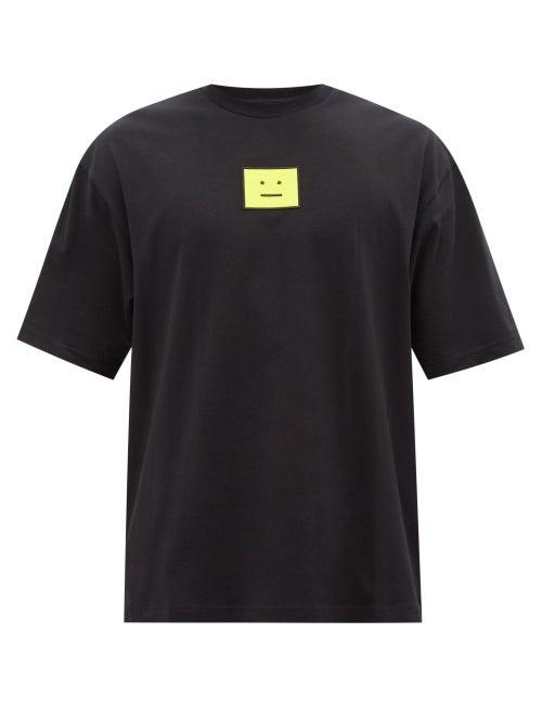 Acne Studios - Exford Face-patch Cotton-blend Jersey T-shirt - Mens - Black