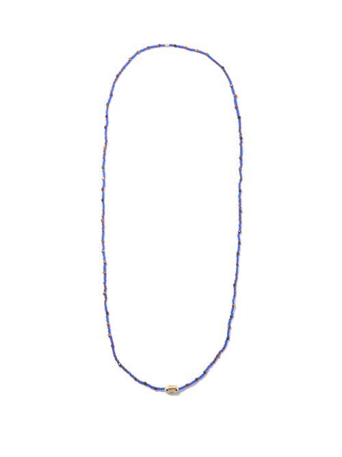 Luis Morais - Happy Enamel, 14kt-gold & Beaded Necklace - Mens - Blue