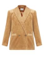 Matchesfashion.com Ganni - Double Breasted Cotton Corduroy Blazer - Womens - Camel