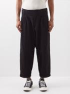 Ymc - Creole Pleated Cotton-twill Peg Trousers - Mens - Black