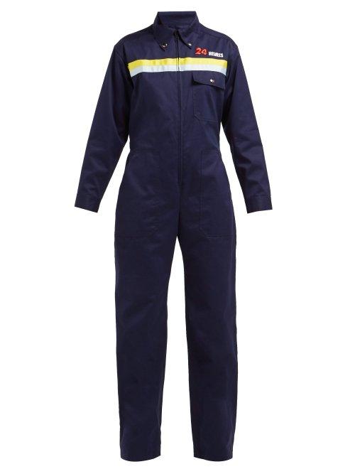 Matchesfashion.com Bella Freud - Daytona Cotton Drill Jumpsuit - Womens - Navy Multi