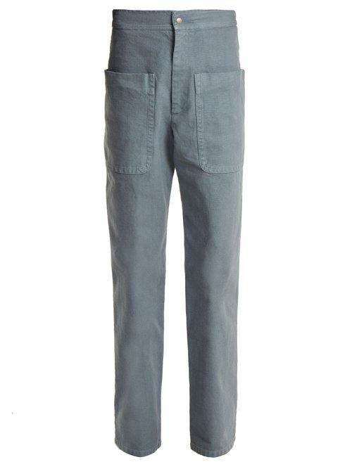 Matchesfashion.com Isabel Marant Toile - Lana Patch Pocket Cotton Canvas Trousers - Womens - Mid Blue