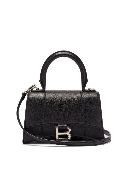 Matchesfashion.com Balenciaga - Hourglass Xs Grained-leather Bag - Womens - Black