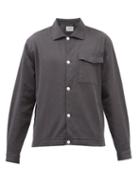 Albam - Kennedy Patch-pocket Wool-blend Shirt - Mens - Dark Grey