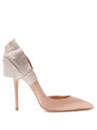 Matchesfashion.com Aquazzura - Flash Dance 105 Crystal Embellished Satin Pumps - Womens - Nude