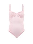 Isa Boulder - Fullweave Woven Underwired Swimsuit - Womens - Light Pink