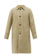 Mens Rtw Marni - Single-breasted Houndstooth-check Wool Coat - Mens - Yellow