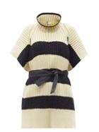 Matchesfashion.com 2 Moncler 1952 - Ciclista Striped Ribbed Cotton-blend Sweater - Womens - Cream Multi
