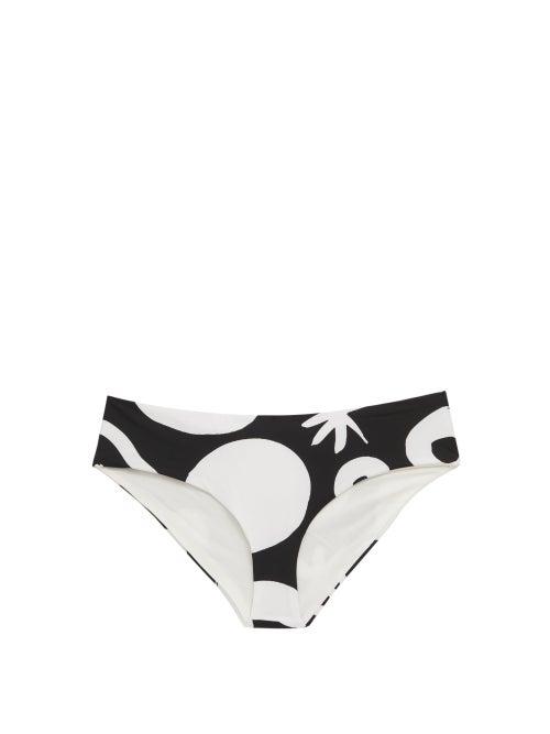 Matchesfashion.com Cala De La Cruz - Cristina Abstract-print Bikini Briefs - Womens - Black Print
