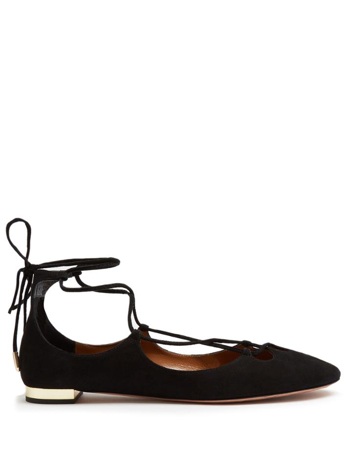 Aquazzura Dancer Suede Flats