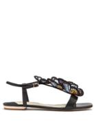 Matchesfashion.com Sophia Webster - Riva Butterfly Embellished Leather Sandals - Womens - Black Multi