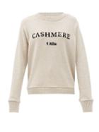 Matchesfashion.com The Elder Statesman - 1 Kilo-intarsia Cashmere Sweater - Womens - Ivory