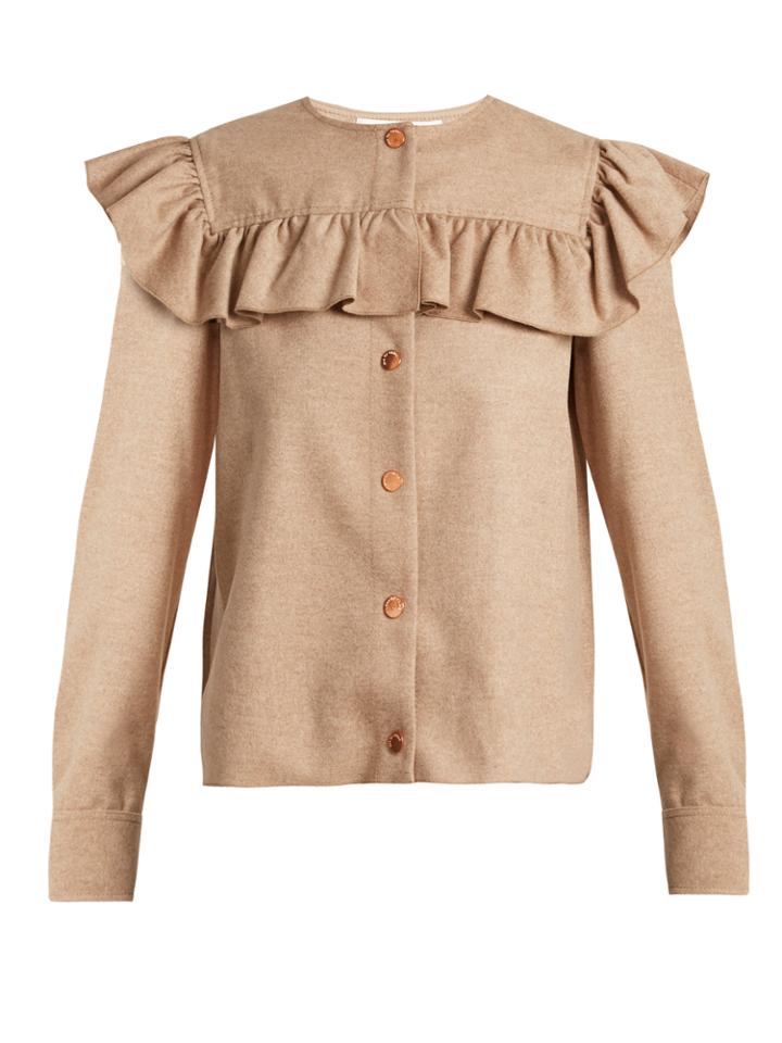 See By Chloé Ruffle-trimmed Wool-blend Shirt