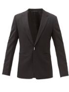Mens Rtw Givenchy - Logo-engraved Plaque Wool-blend Jacket - Mens - Black