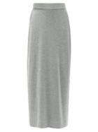 Matchesfashion.com The Row - Bako Modal-blend Jersey Midi Skirt - Womens - Light Grey