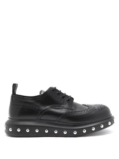 Matchesfashion.com Alexander Mcqueen - Studded Exaggerated-sole Leather Derby Shoes - Mens - Black Multi
