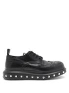 Matchesfashion.com Alexander Mcqueen - Studded Exaggerated-sole Leather Derby Shoes - Mens - Black Multi