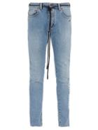 Matchesfashion.com Off-white - Shoelace Belt Slim Fit Jeans - Mens - Light Blue