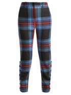 Matchesfashion.com Charles Jeffrey Loverboy - Teddy Tartan Wool Trousers - Womens - Blue Multi