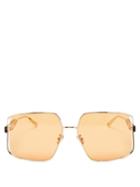 Ladies Accessories Dior - Archidior Square Metal Sunglasses - Womens - Brown Gold