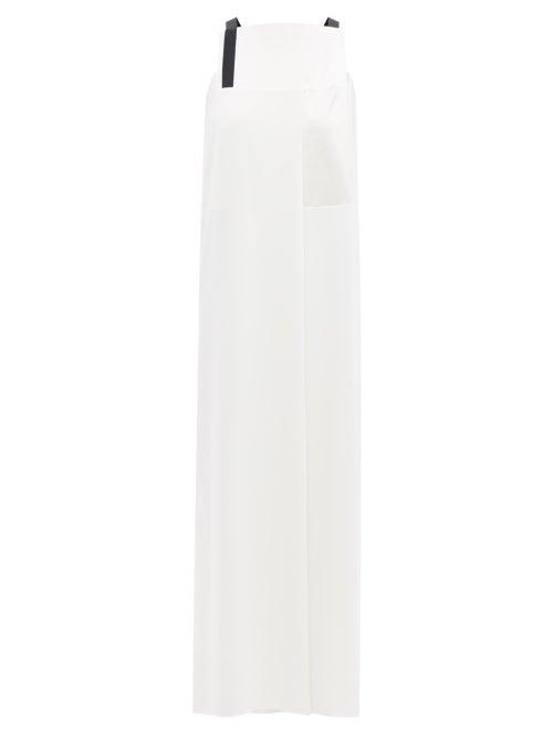 Ladies Rtw Omer Asim - Square-neck Pleated Crepe De-chine Dress - Womens - White