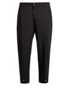 Dolce & Gabbana Pleat-front Wool-blend Cropped Trousers