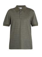 Brioni Striped Cotton And Silk-blend Piqu Polo Shirt