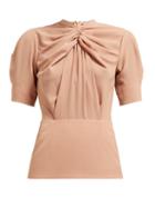 Matchesfashion.com Emilia Wickstead - Maggi King Gathered Front Top - Womens - Light Brown