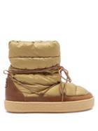 Matchesfashion.com Isabel Marant - Zimlee Lace-up Leather-trimmed Snow Boots - Womens - Beige