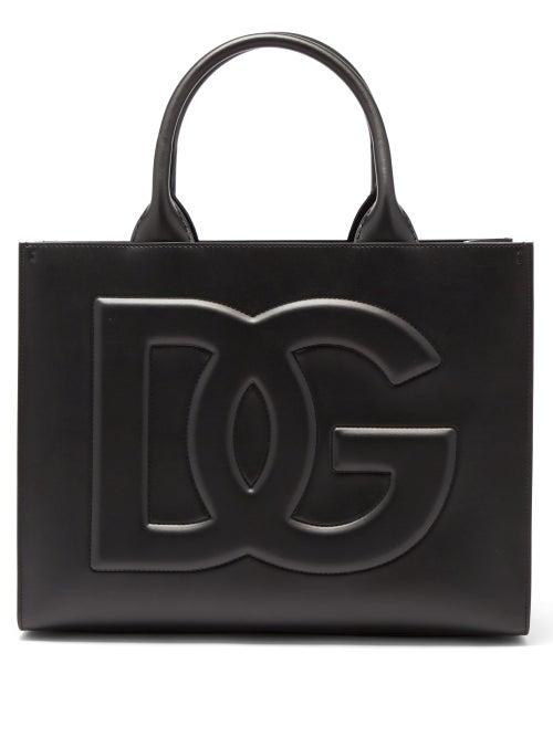 Dolce & Gabbana - Beatrice Medium Dg-embossed Leather Tote Bag - Womens - Black