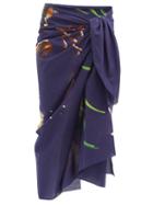 Matchesfashion.com Loewe Paula's Ibiza - Mermaid-print Cotton Sarong - Mens - Blue Multi