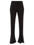 Matchesfashion.com A.w.a.k.e. Mode - Slit-cuff Crepe Flared-leg Trousers - Womens - Black