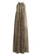 Elie Saab Python Print Chiffon Halterneck Gown