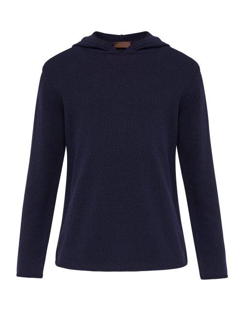 Matchesfashion.com Altea - Technical Yarn Knitted Hoody - Mens - Navy