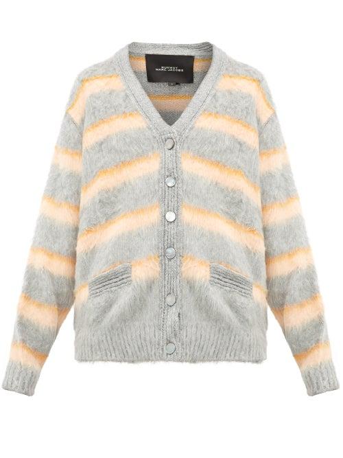 Matchesfashion.com Marc Jacobs - Striped Silk Cardigan - Womens - Orange Multi