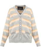 Matchesfashion.com Marc Jacobs - Striped Silk Cardigan - Womens - Orange Multi