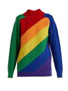Matchesfashion.com Burberry - Color Block Wool And Cashmere Blend Sweater - Womens - Multi