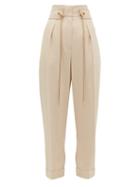 Matchesfashion.com Peter Pilotto - Cropped High Rise Tweed Trousers - Womens - Beige