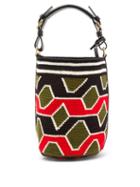 Colville - Wayuu Geometric-weave Cotton Bucket Bag - Womens - Khaki Multi
