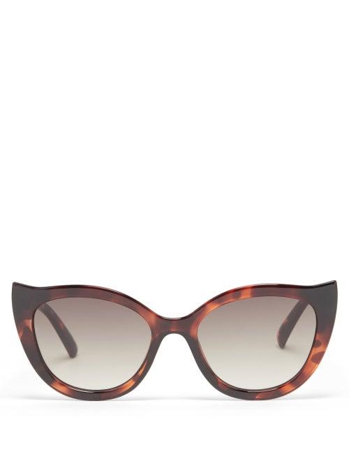 Matchesfashion.com Le Specs - Flossy Oversized Cat-eye Sunglasses - Womens - Tortoiseshell