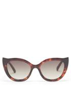 Matchesfashion.com Le Specs - Flossy Oversized Cat-eye Sunglasses - Womens - Tortoiseshell