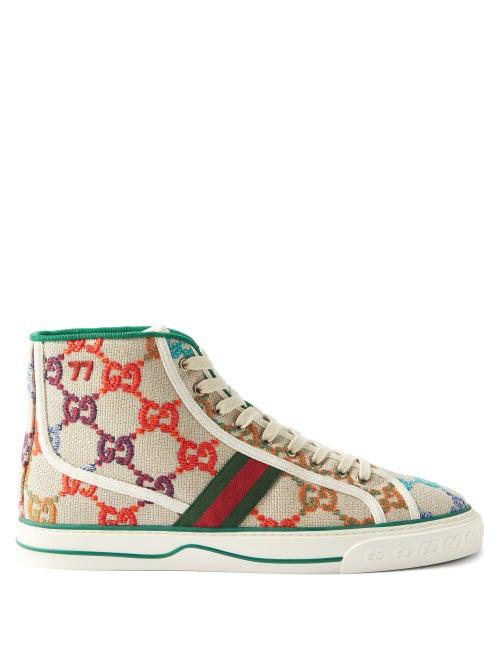 Gucci - Tennis 1977 Gg-jacquard High-top Trainers - Mens - Multi