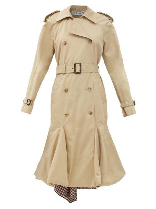 Matchesfashion.com Jw Anderson - Panelled-hem Cotton-gabardine Trench Coat - Womens - Beige