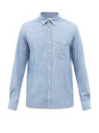 Mens Rtw Officine Gnrale - Alex Cotton-chambray Shirt - Mens - Blue